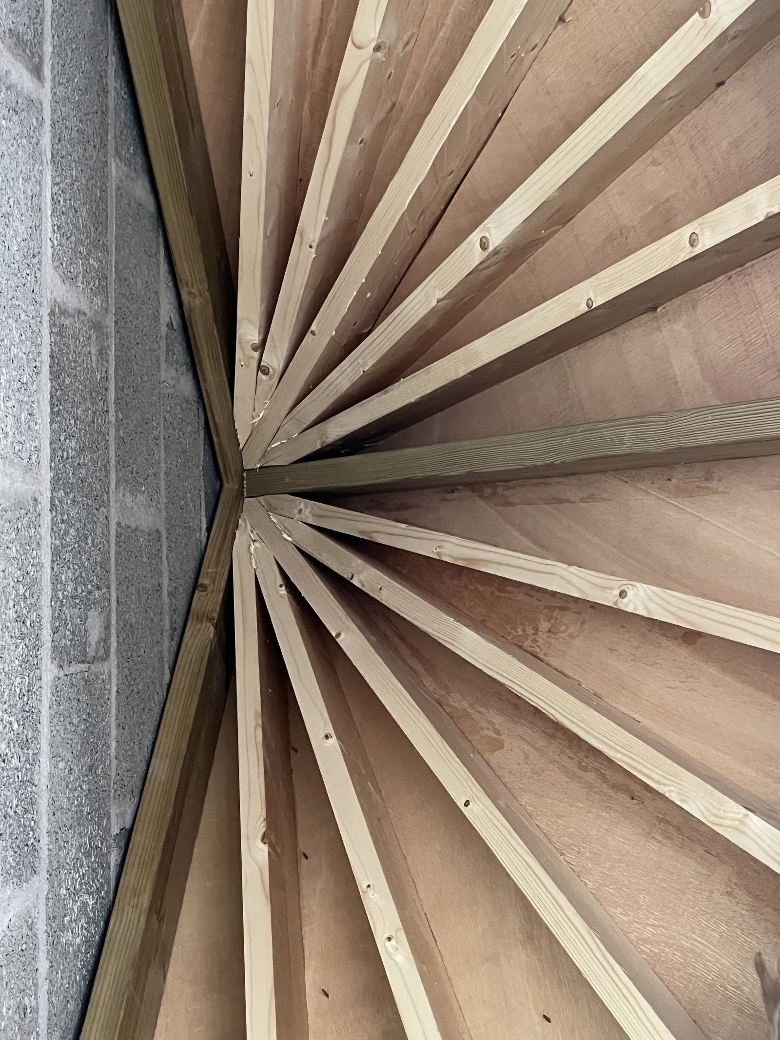 Conical roof timber frame