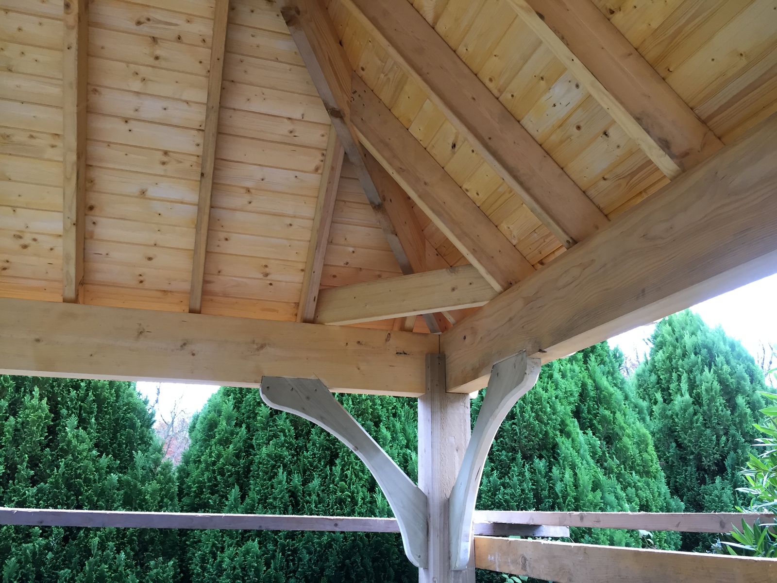 Timber gazebo roof structure